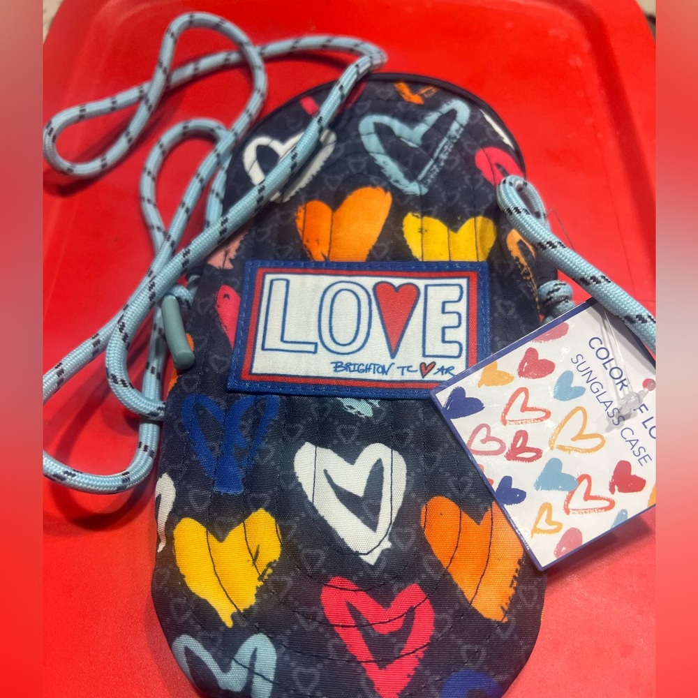 Brighton LOVE Color Me Sunglass Case Crossbody Lanyard Hearts NWT
